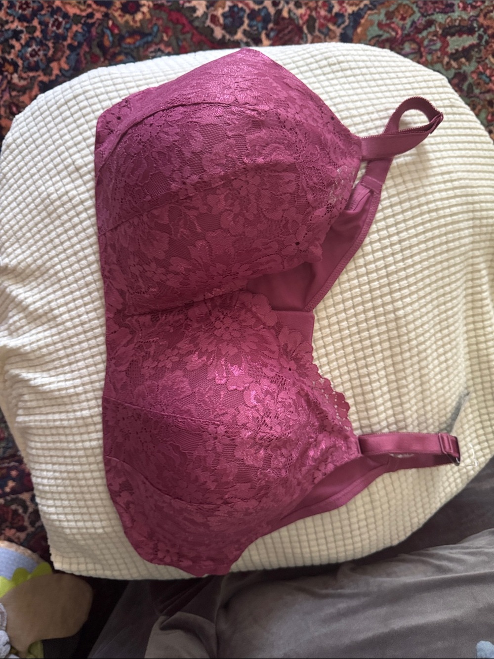 NWT Torrid lightly lined wire free Cassie lace bra violet purple 42DD - Picture 2 of 7